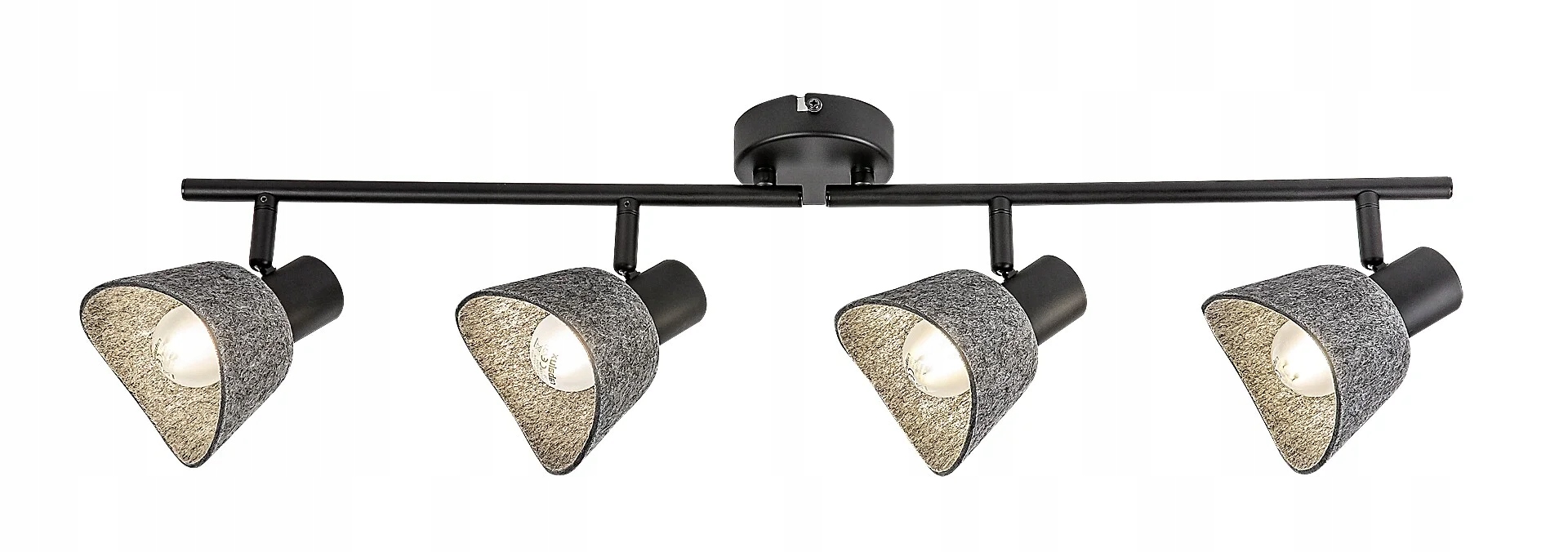 Stropná lampa Rabalux Farelia čierna plstená 4-bodová E14 10W