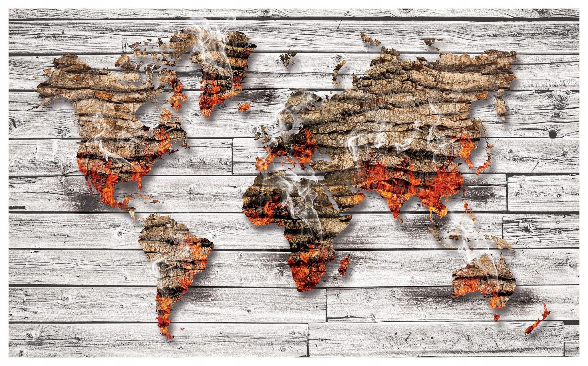 Fototapeta Mapa světa dřevěná loftová industriální vinylová 416x290 lepidlo