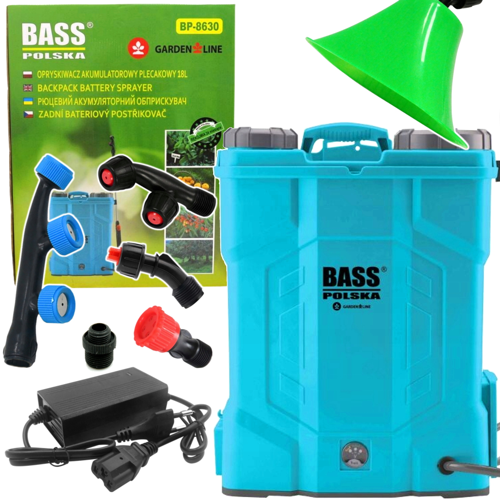 Opryskiwacz Akumulatorowy Plecakowy 12V 4 Dysze Osłona Herbicydowa 18L