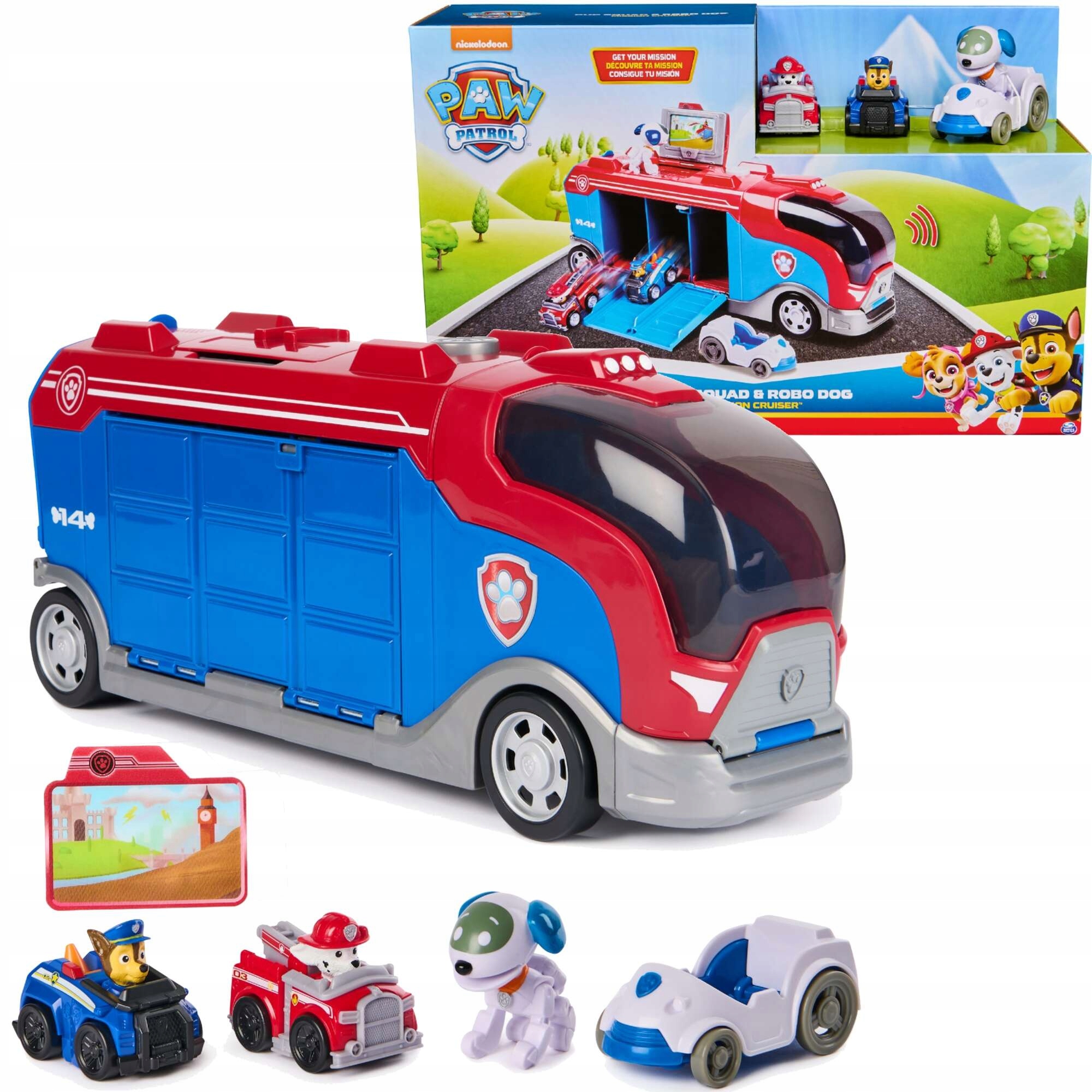 Psi Patrol Patrolowiec Z Pojazdami Robo Pies Mission Cruiser Figurki