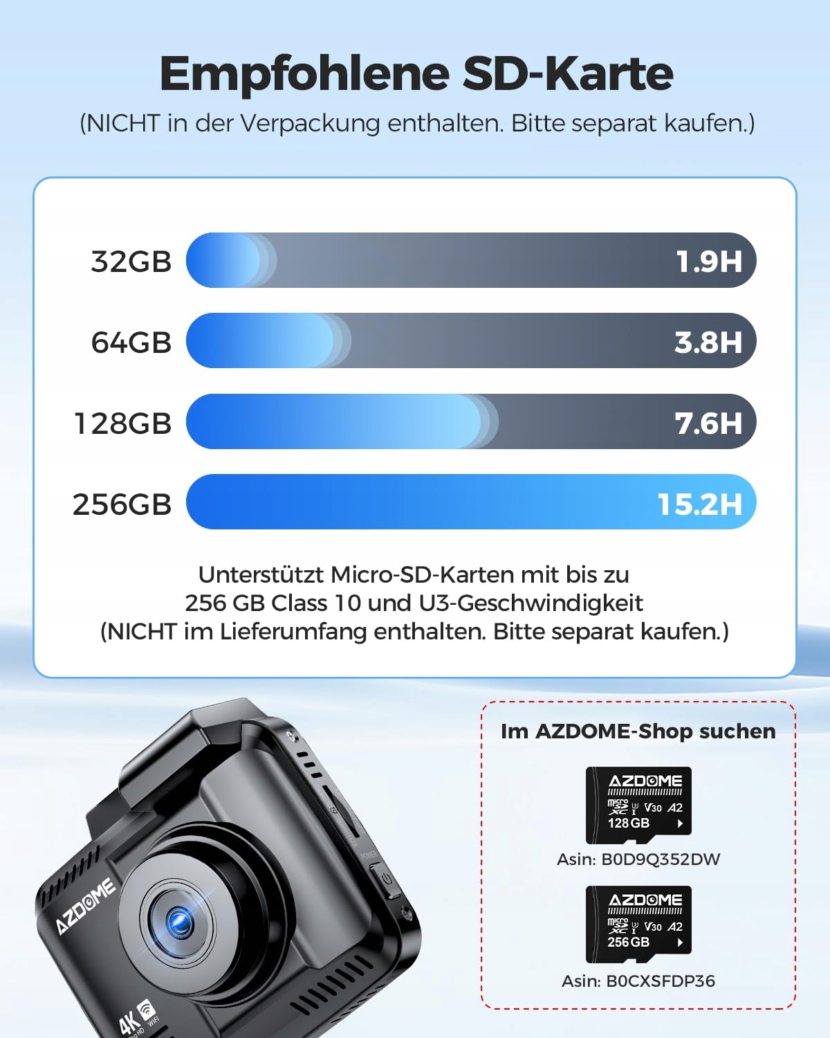 AZDOME Kamera Samochodowa 4K WiFi GPS Nocny Tryb 170° WDR 24/7 Monitoring — miniatura 7