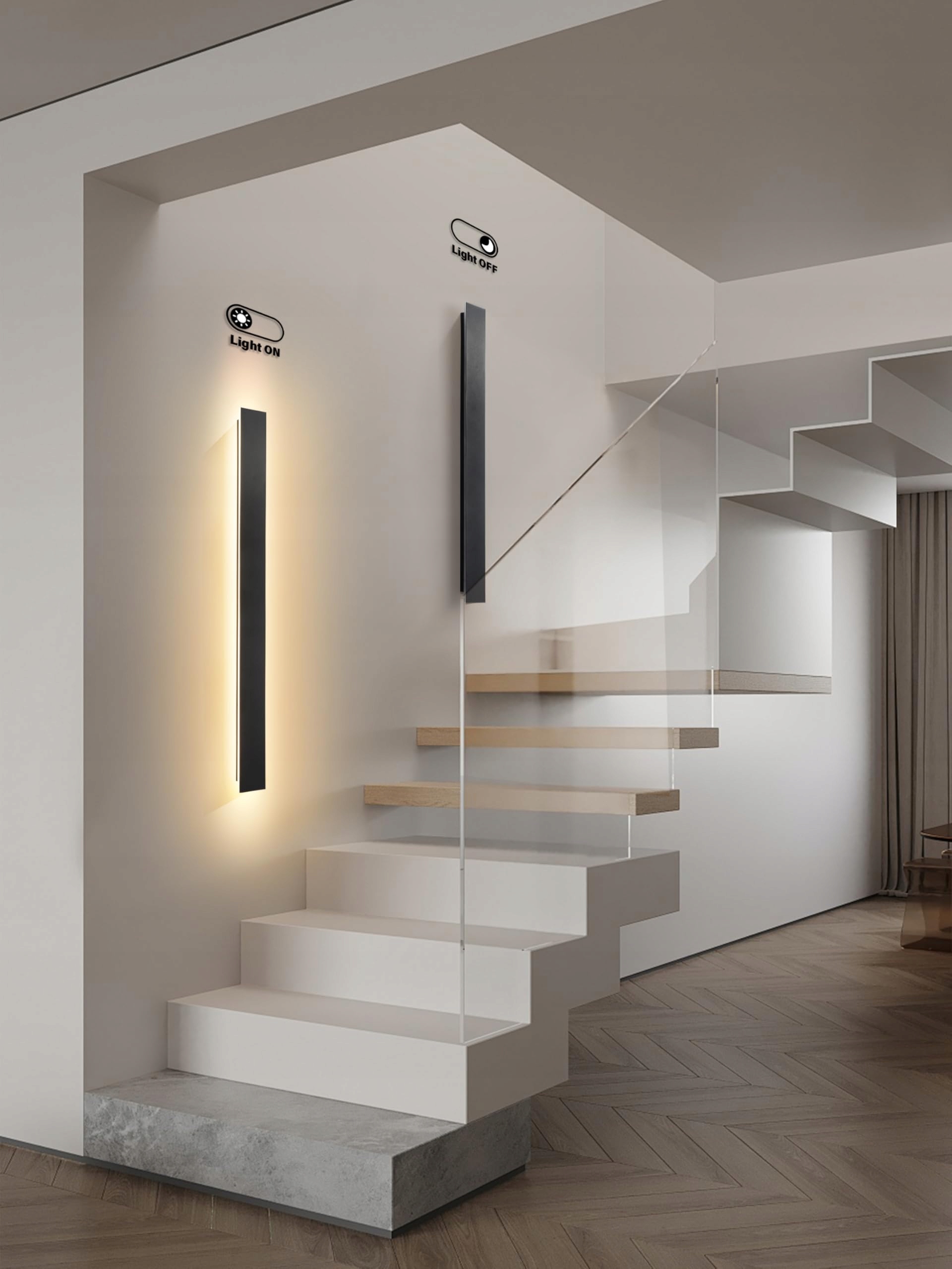 Lampa Ścienna LED Zewnętrzna Długa Czarna Wodoodporna IP65 YUEEU — miniatura 8