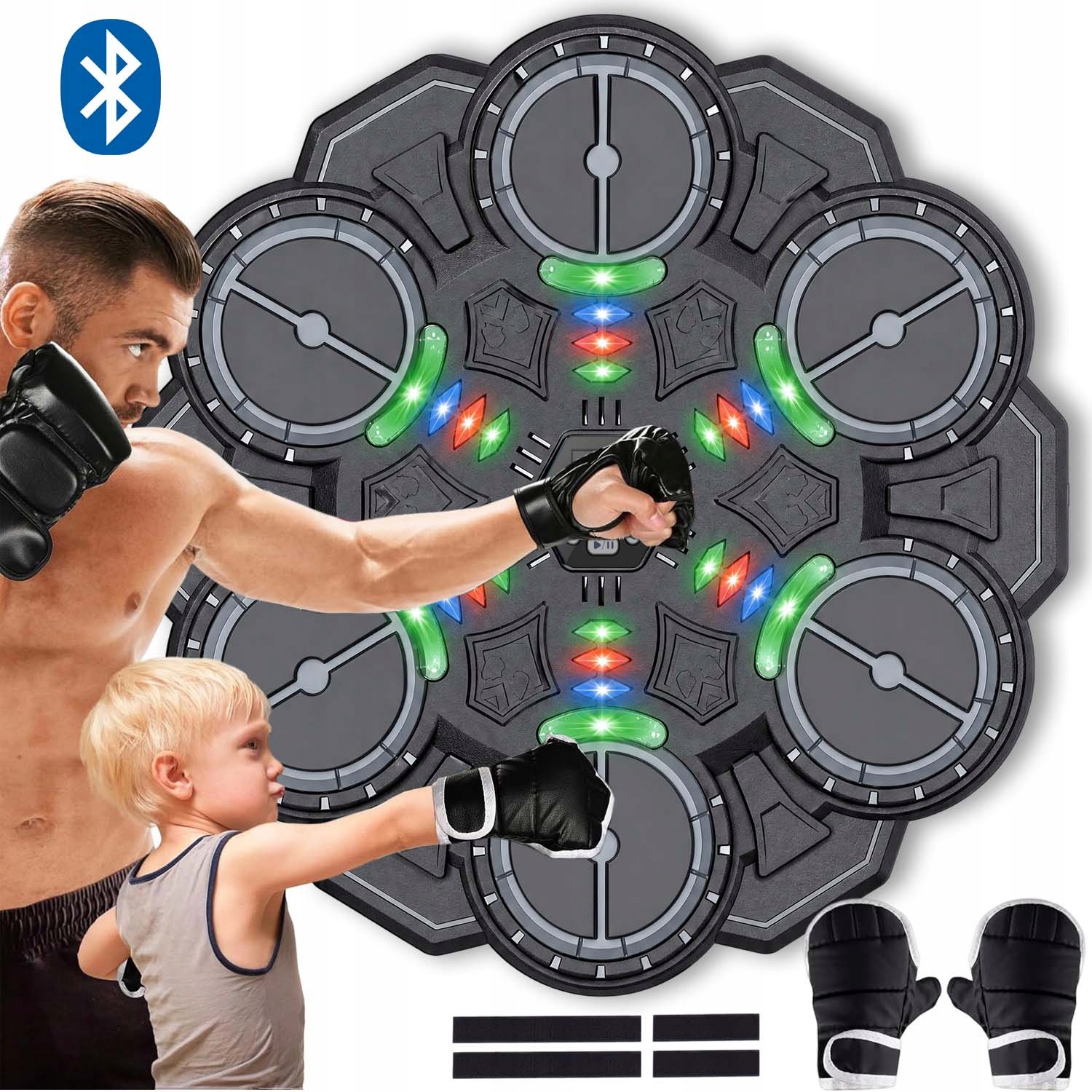 Boxerský Trenažér Pro Montáž Na Stěnu Hudba RGB+1 Pár Boxerských Rukavic