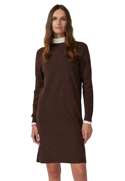 S Oliver Hnědá Šaty S Dlouhým Rukávem A Rolákem 40 6BA