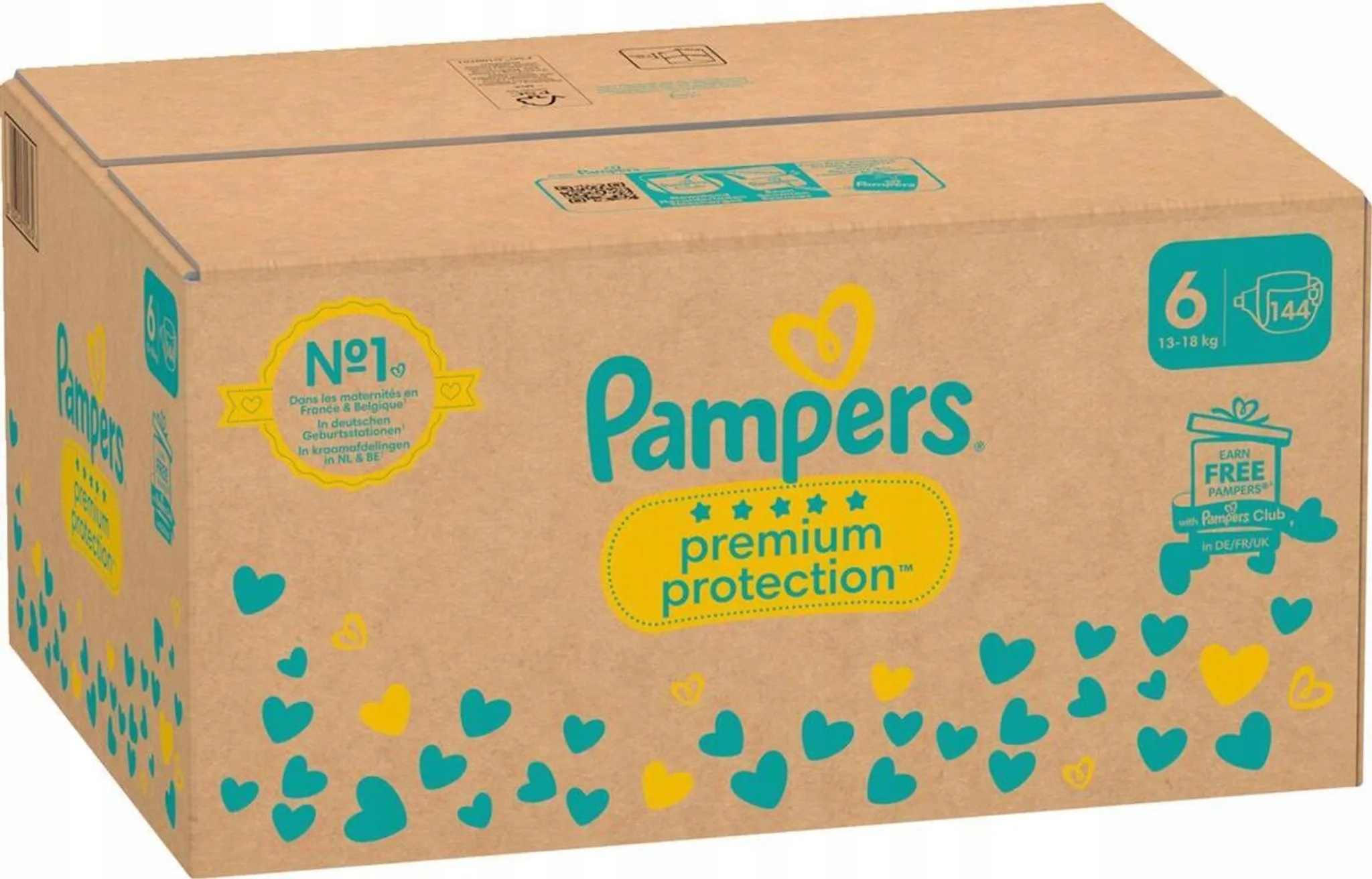 PIELUSZKI ELASTYCZNE DELIKATNE Pampers Premium Protection 6 144 szt.