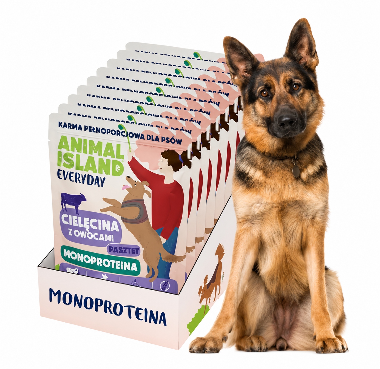 Animal Island Monoproteina Cielęcina 9x300g Mokra Karma dla Psa