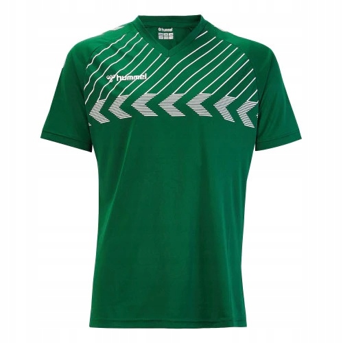 Koszulka T-shirt sportowa dziecięca krótki rękaw zielona Hummel Elite r.176