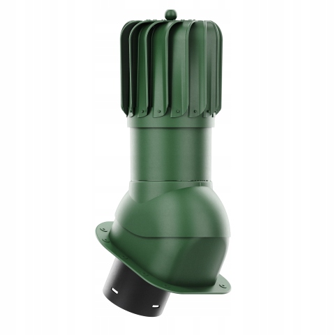 Rotačný krb Rotoline pre plechovú krytinu H fi 150 mm, podlhovastý, zelený