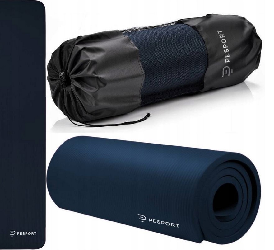 ТОЛСТЫЙ ГИМНАСТИЧЕСКИЙ КОВРИК ДЛЯ ЙОГИ И ФИТНЕСА 1 см PESPORT + ЧЕХОЛ ДЛЯ ЧЕХЛА