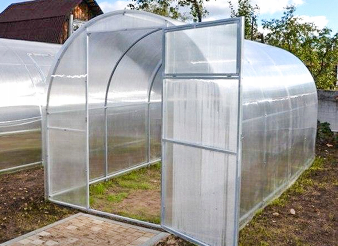 SZKLARNIA z POLIWĘGLANU 2x6m z OCYNK TUNEL 20x20mm Szerokość 2 m