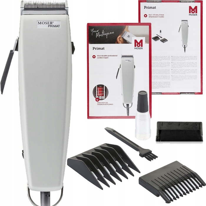 Profesjonalna Maszynka Do Włosów Moser 1230-0051 Primat Popiel Nasadki