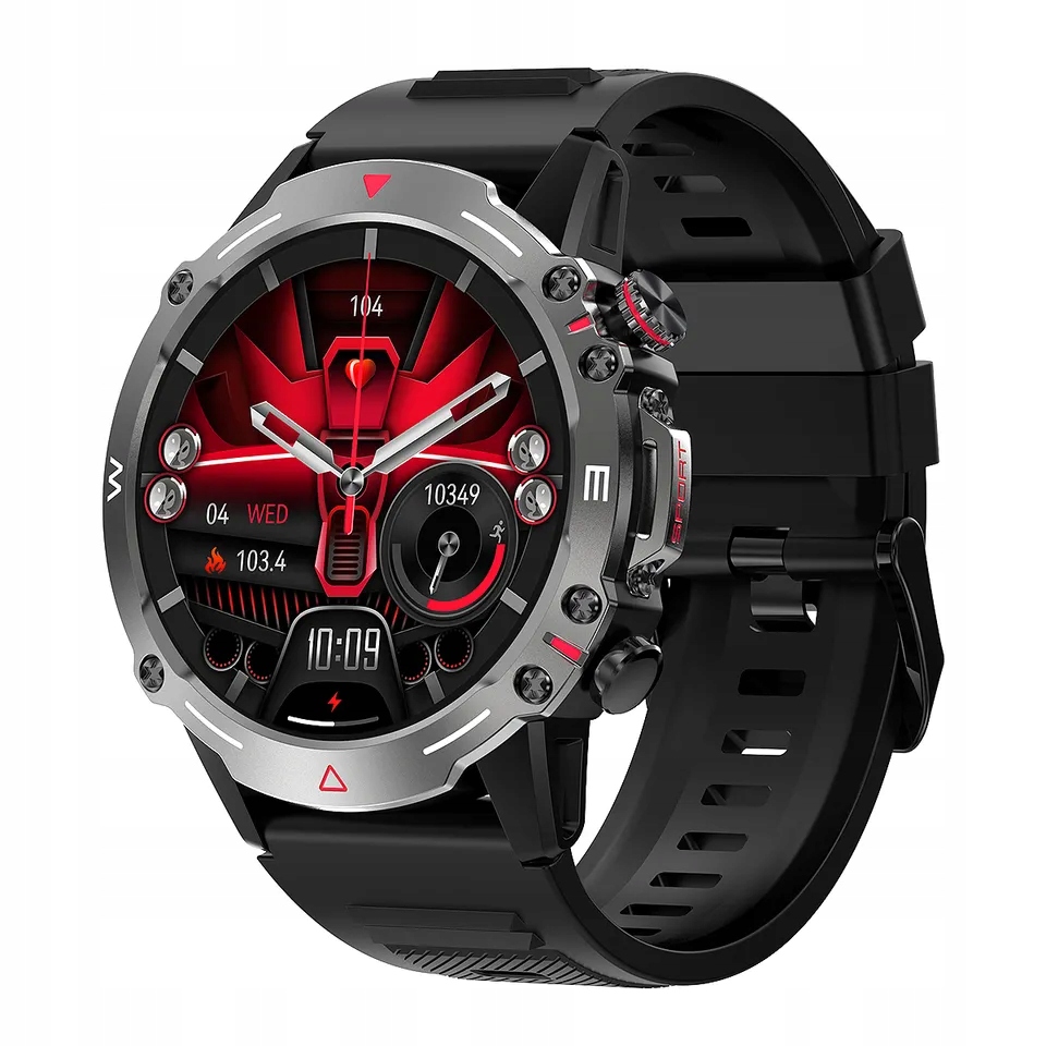 Smartwatch HK87 powiadomienia połączenia Bluetooth sport tętno ciśnienie