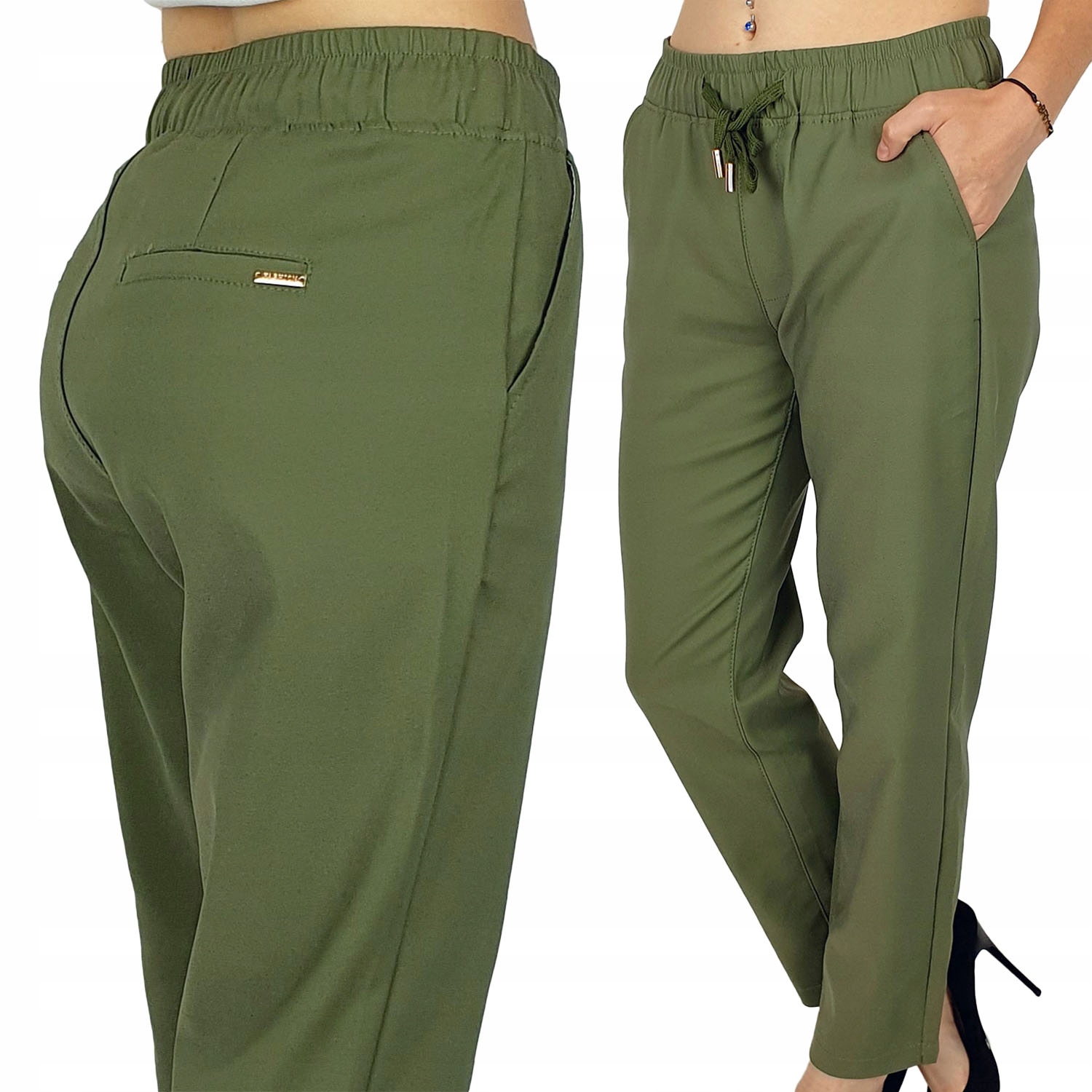 

Damskie Spodnie Gumka 7/8 Plus-Size