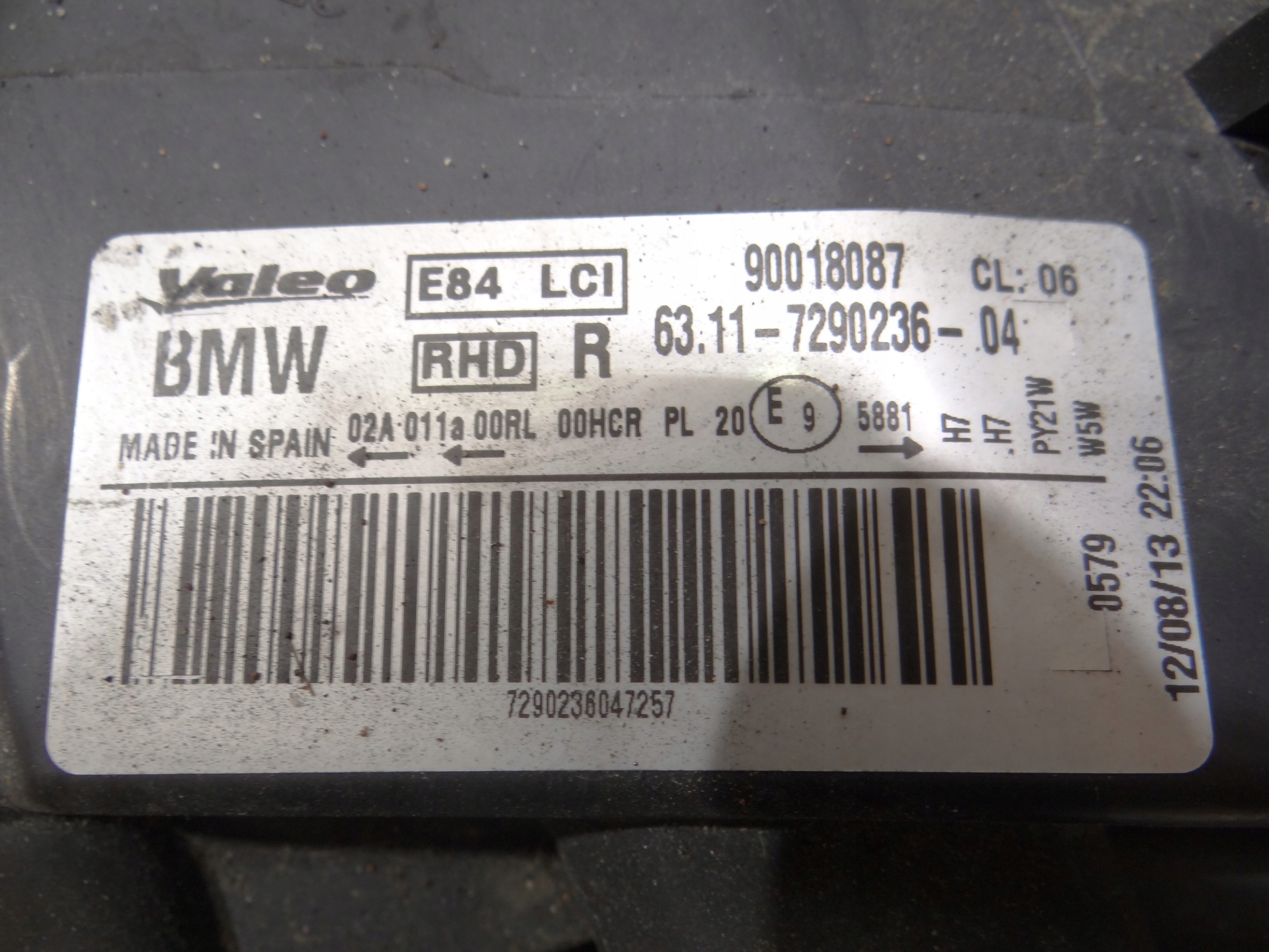 light right front BMW X1 E84 LIFT 7290236