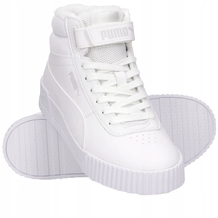 Boty Puma Carina Mid Fur Jr 309683 03 Bílé