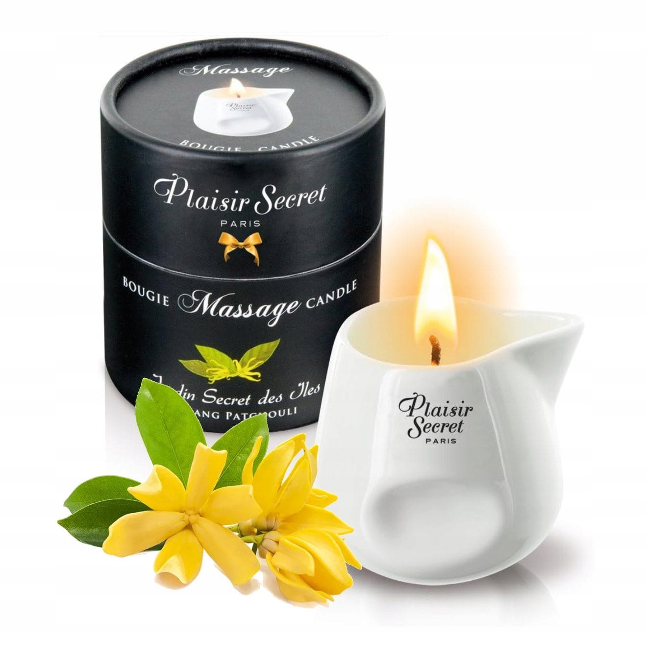 Přírodní Masážní Svíčka Plaisirs Secrets Ylang Patchouli 80 ML