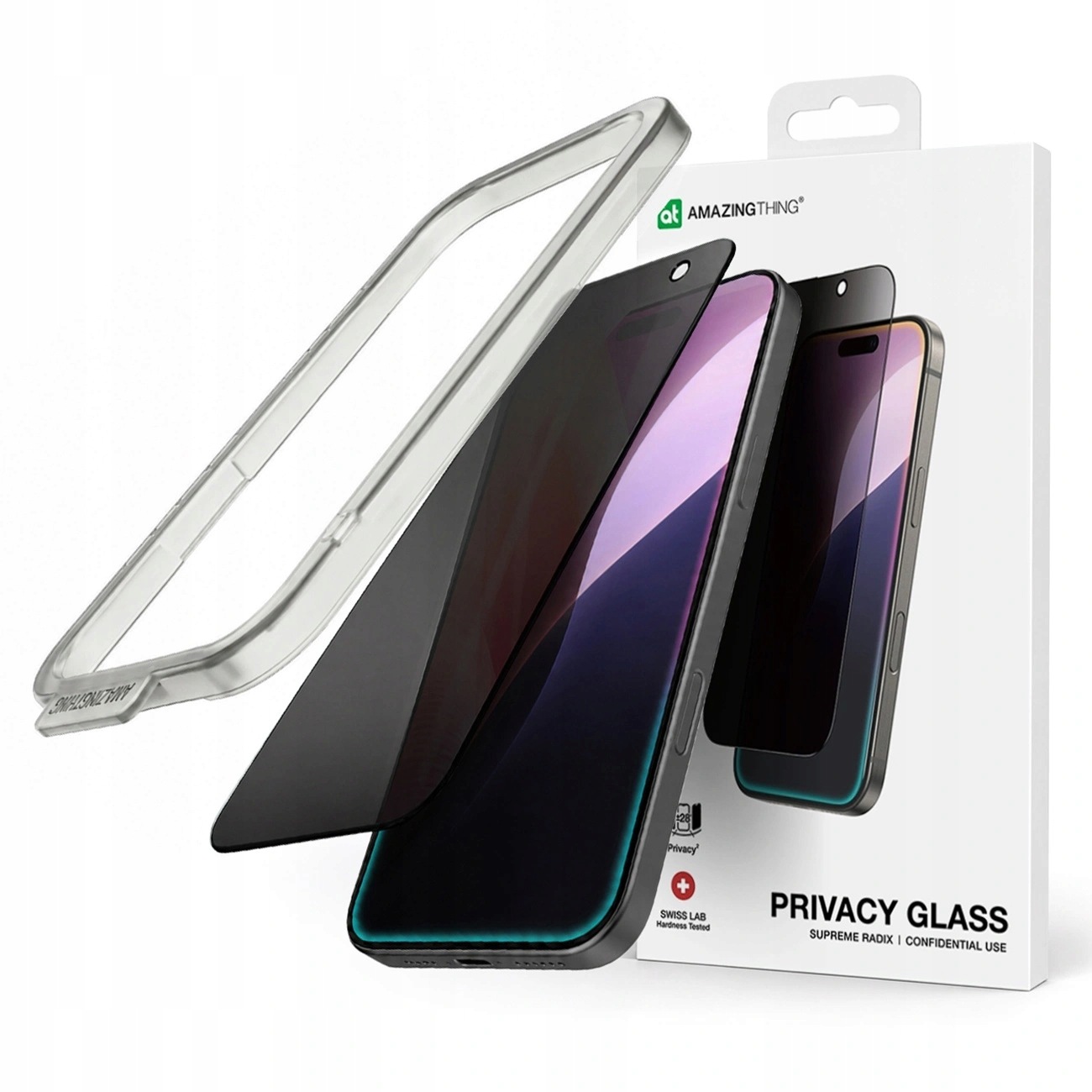 Szkło Amazingthing Radix Privacy Glass prywatyzujące iPhone 16 Pro Max