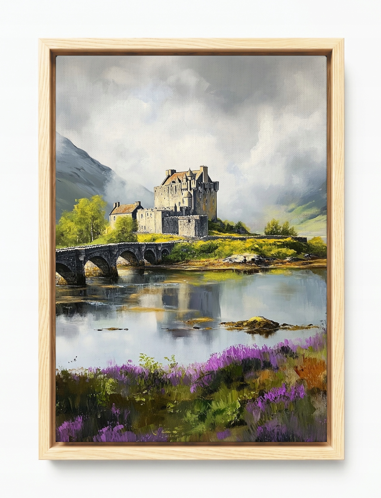 Obraz Rama American Box Krajina Skotsko Highlands Hory Zámek Most 80x120