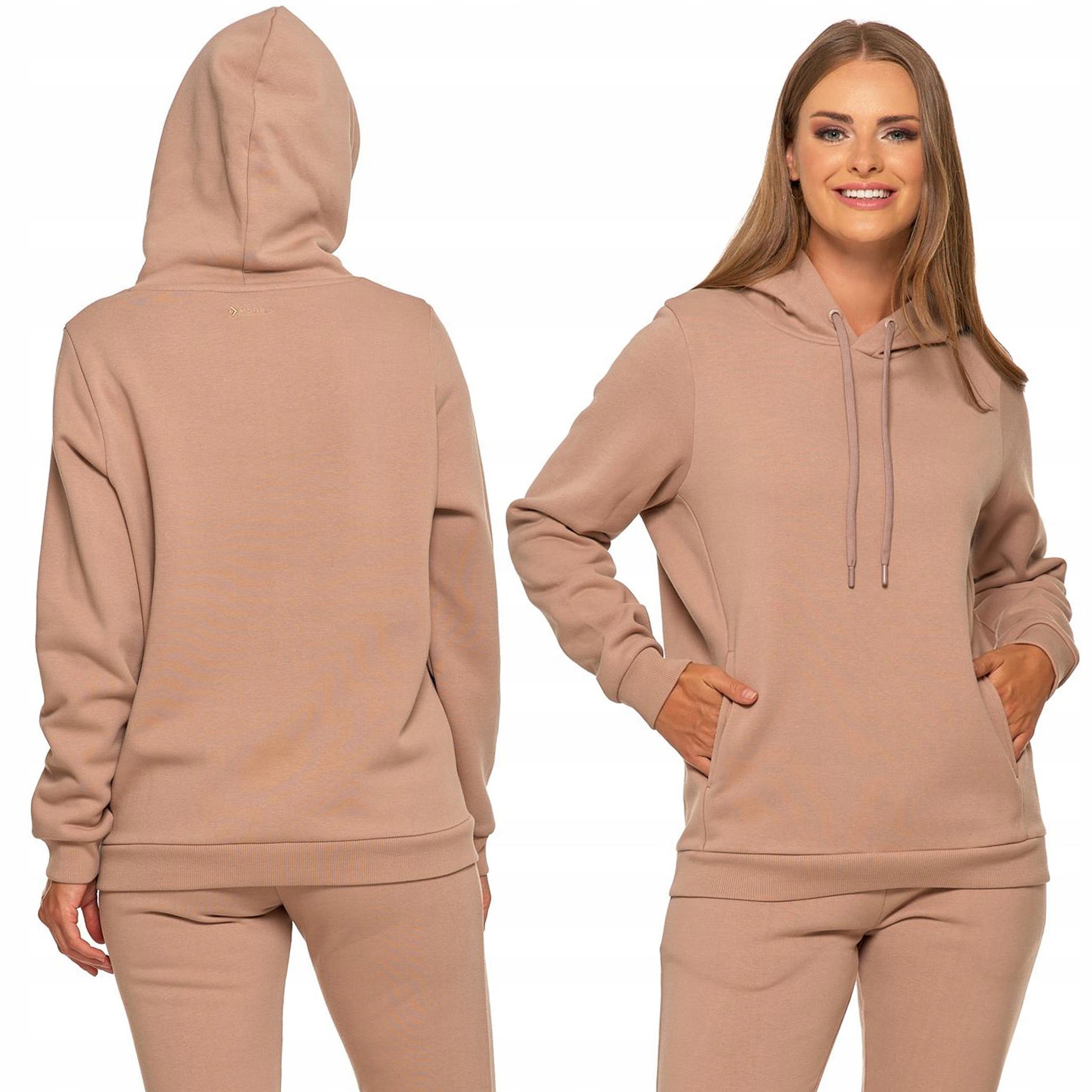 Bluza Dresowa Damska Moraj Luźna Ocieplana Kangurka z Kapturem XL
