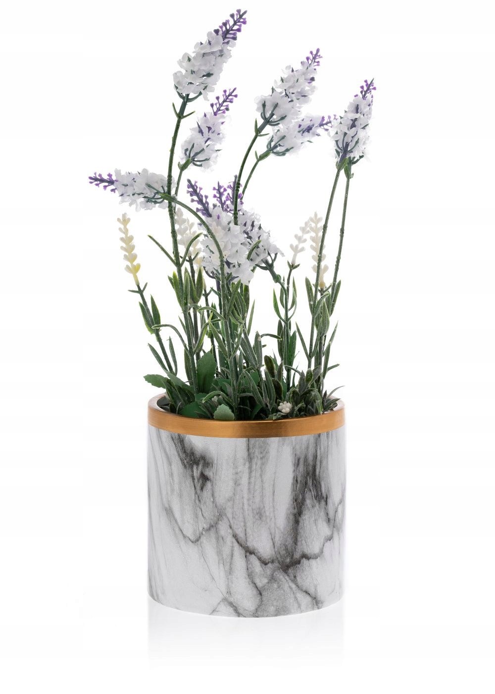 Biała doniczka ceramiczna okrągła osłonka marmur Rodzaj osłonka