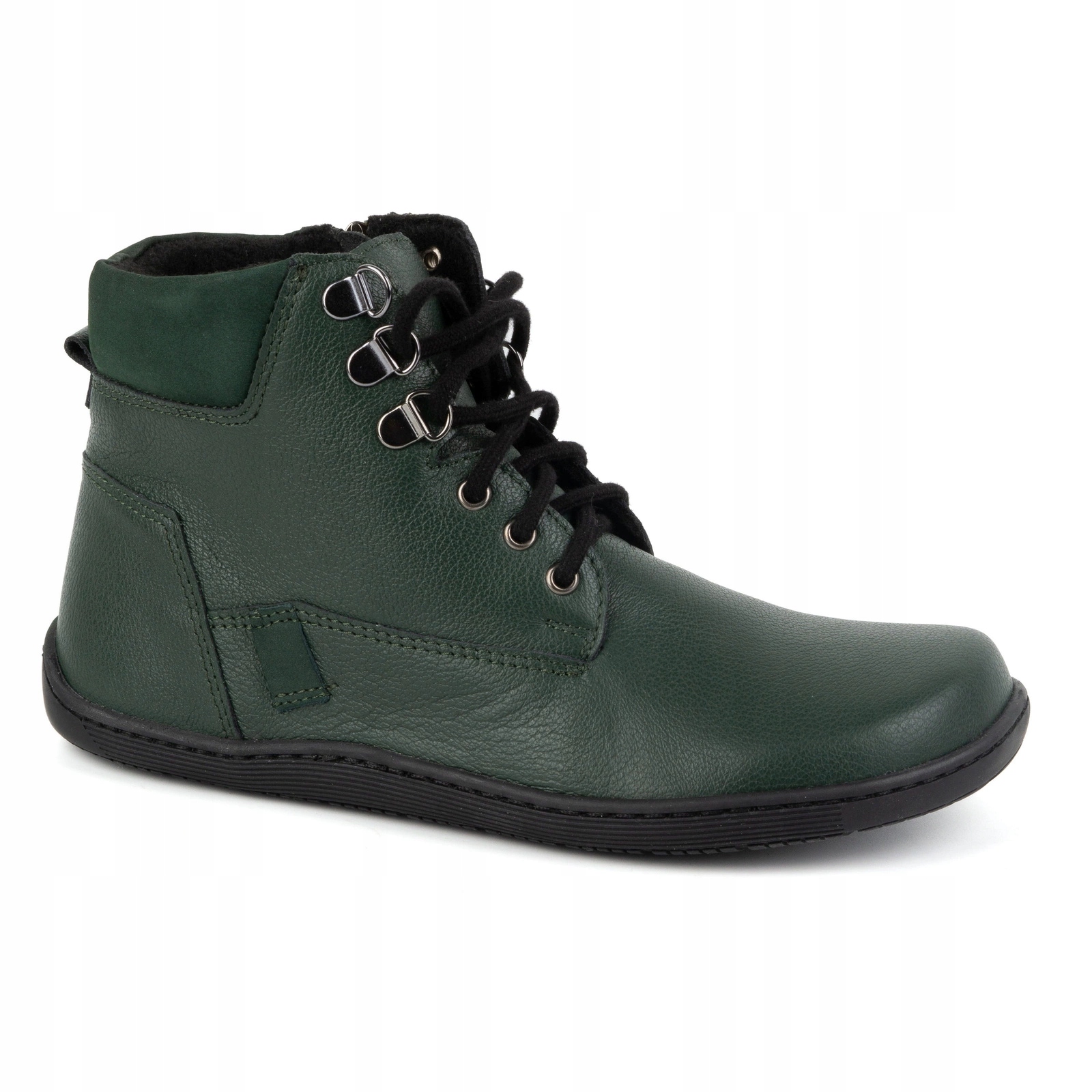 Dámské minimalistické kožené zimní boty barefoot 1262 zelené 38