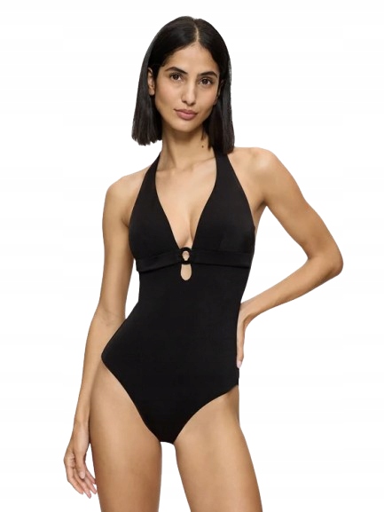 Triumph Černé Jednodílné Plavky Se Zavazováním Kolem Krku 36C J2C
