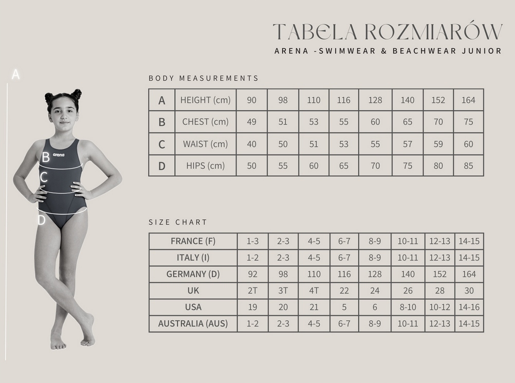 DZIECIĘCY STRÓJ KĄPIELOWY KOSTIUM BASENOWY ARENA TRICK JR SWIM PRO r 116 Fason góry Sportowy