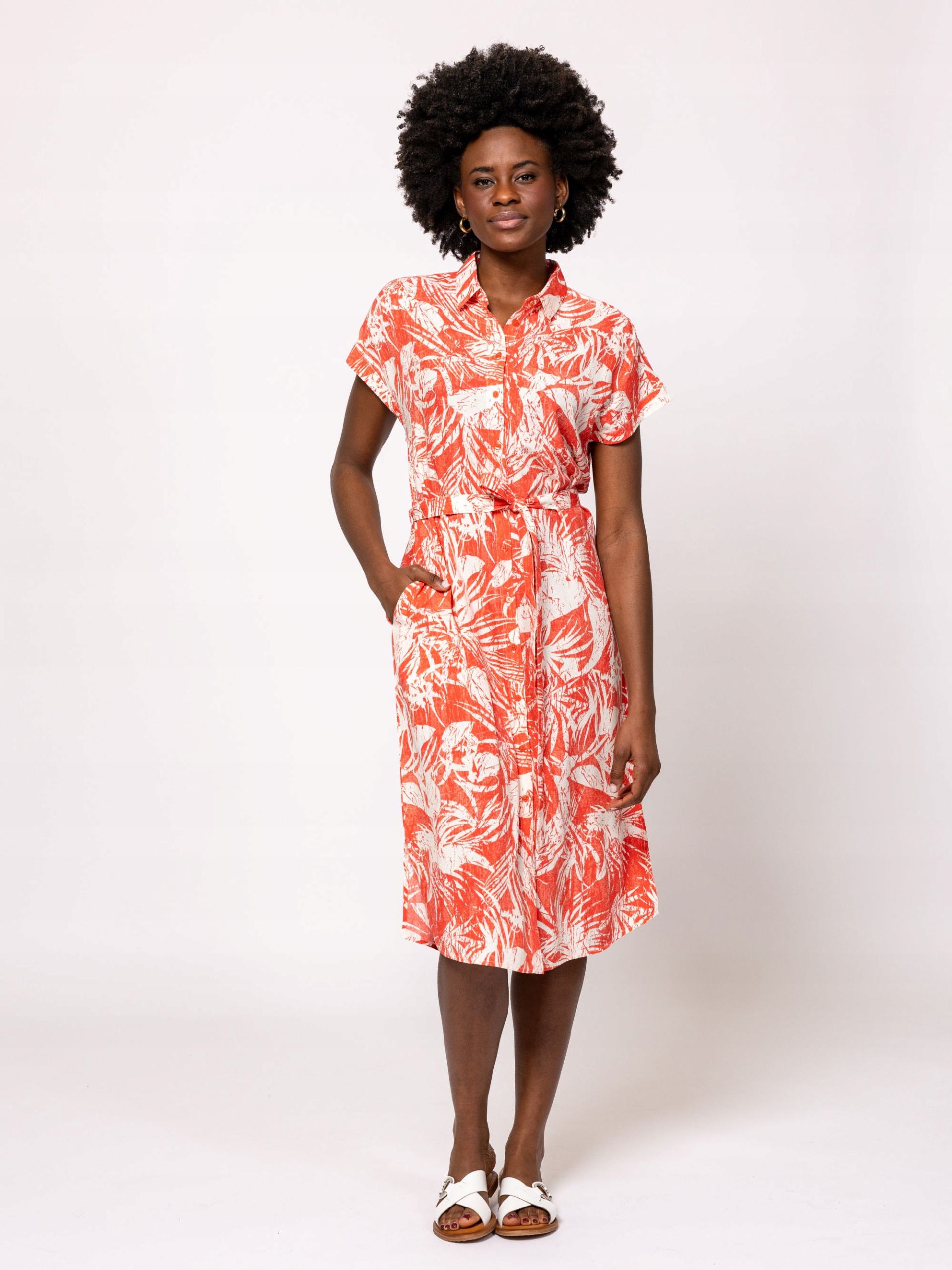 Heavy Tools Letní Šaty MIDI VAELINAS25 Tropic Oranžová Xs