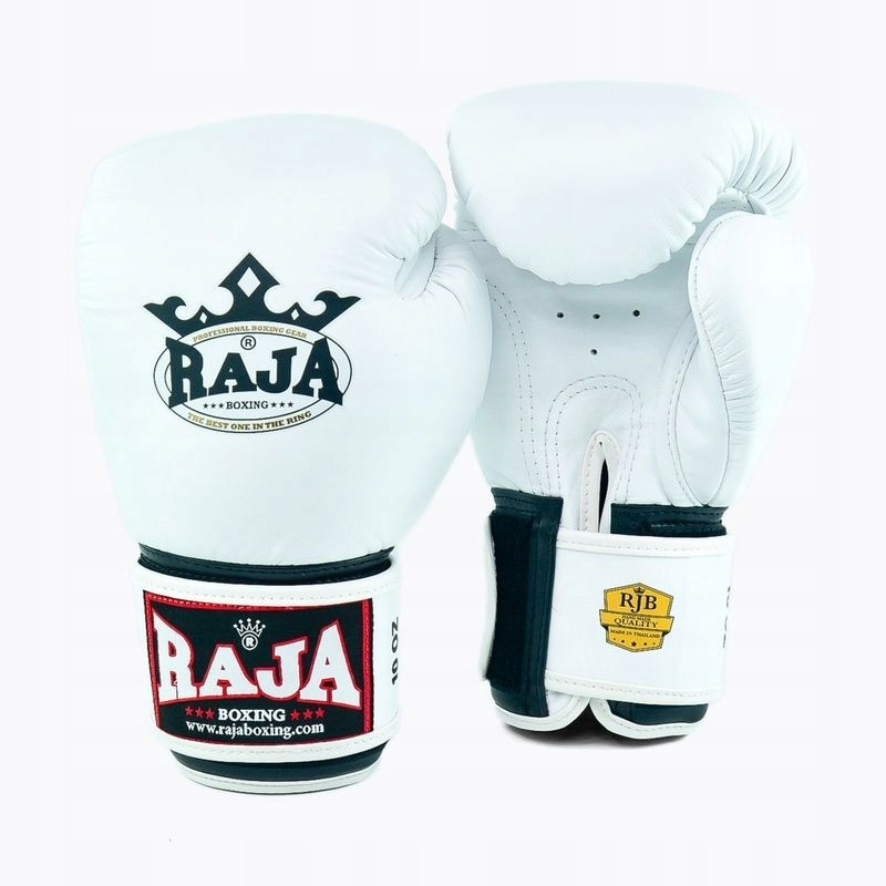 Boxerské rukavice raja standard genuine leather 8OZ Bílé