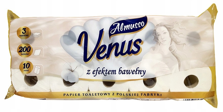 PAPIER TOALETOWY ALMUSSO Venus 3 warstwowy 10 rolek PREMIUM z balsamem Marka Almusso