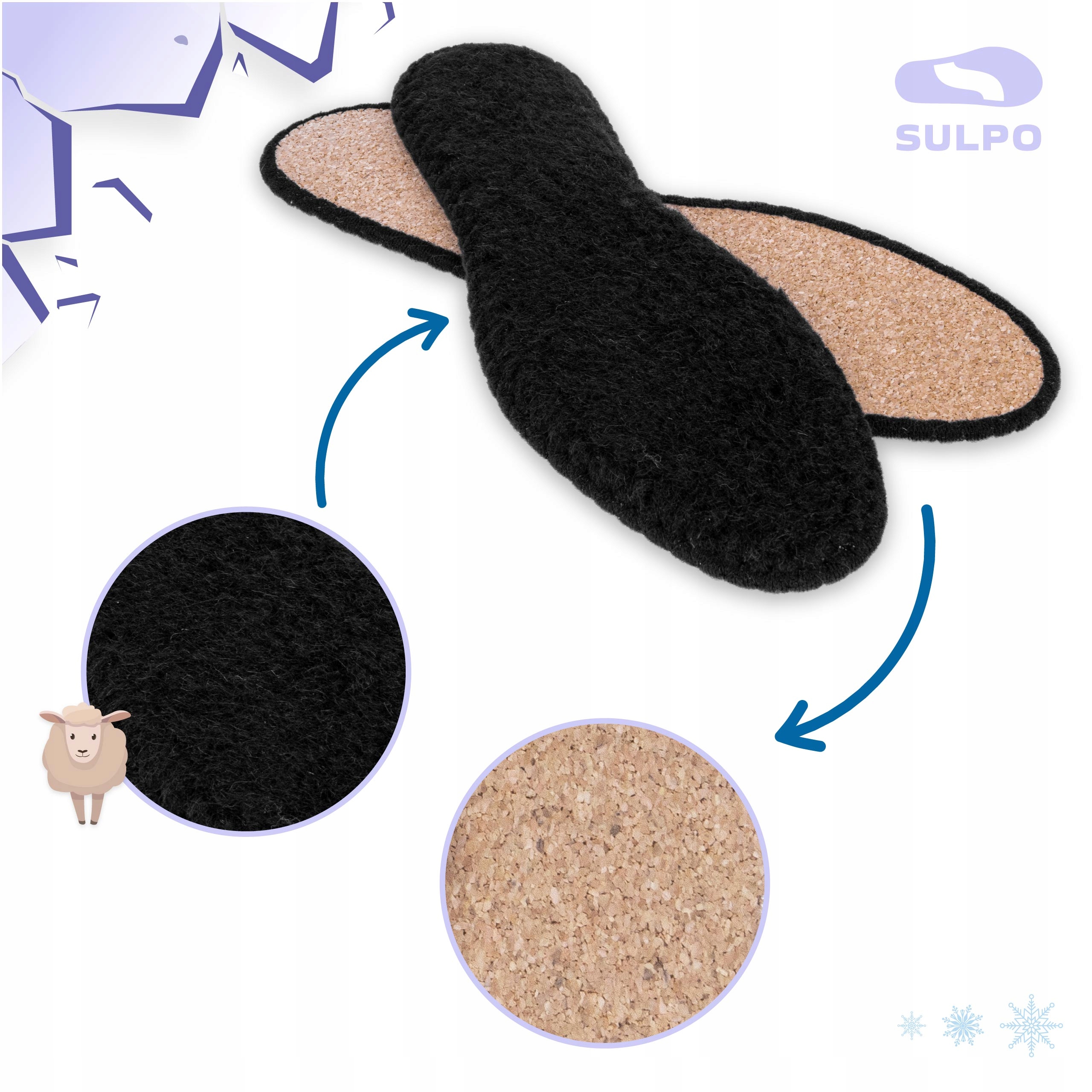 Wkładki do butów dziecko ciepłe miękkie wełna czarne puszek na zimę 25 Kod producenta R052_C