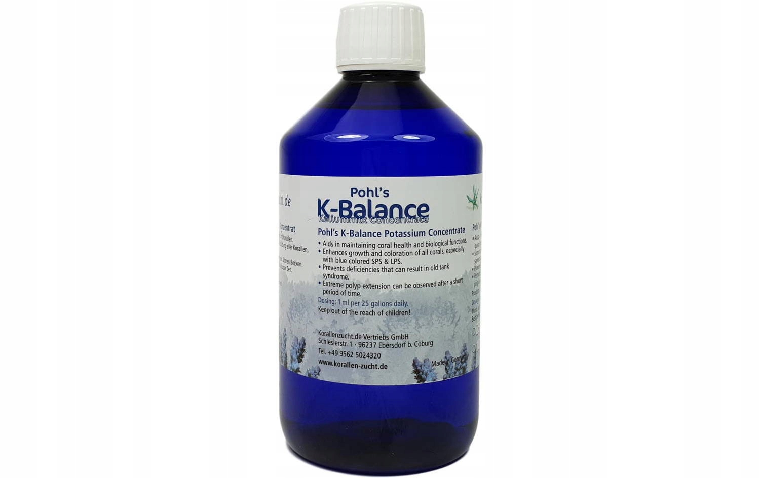 Korallen Zucht K-balance Concentrate 250 ML Doplněk Draslíku Pro Korálovce