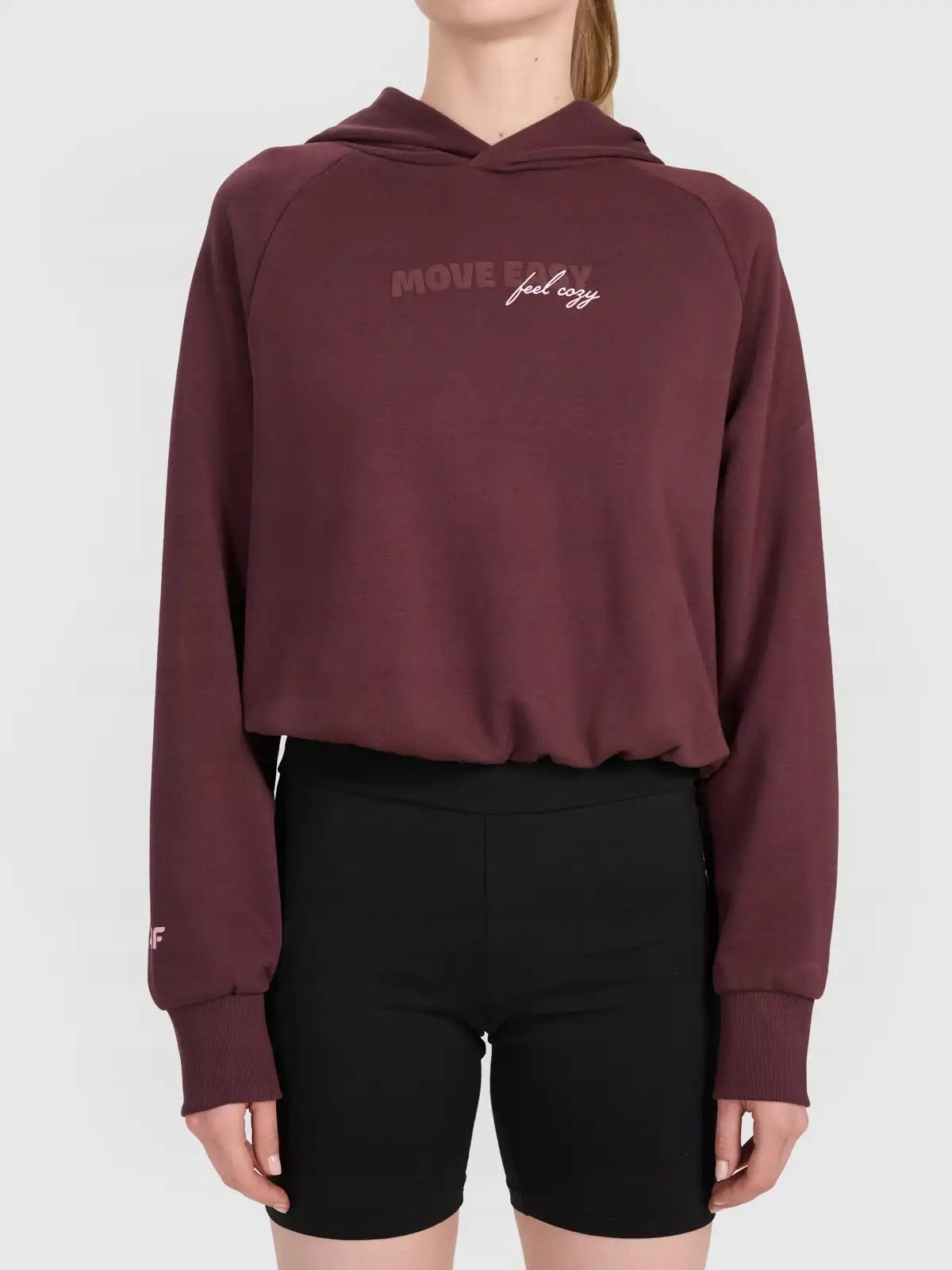 4F Mikina Dámská S Potiskem Na Přední Straně F2175 Tmavě Hnědá XL