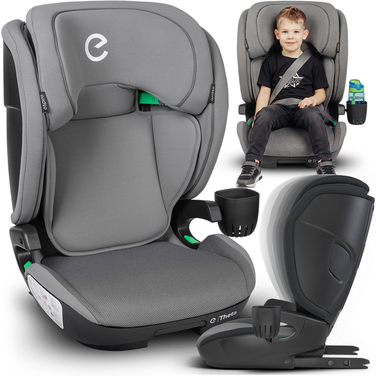 Fotelik Samochodowy I-size Isofix 15-36 Kg R129 100-150 Theta Uchwyt Espiro