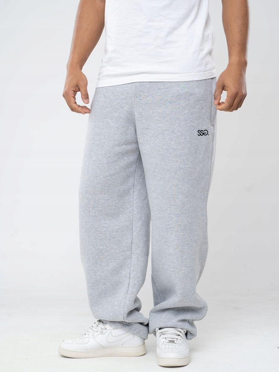 Široké Pánské Tepláky Baggy Šedé Ssg Polské Zavazovací Šňůrky XL
