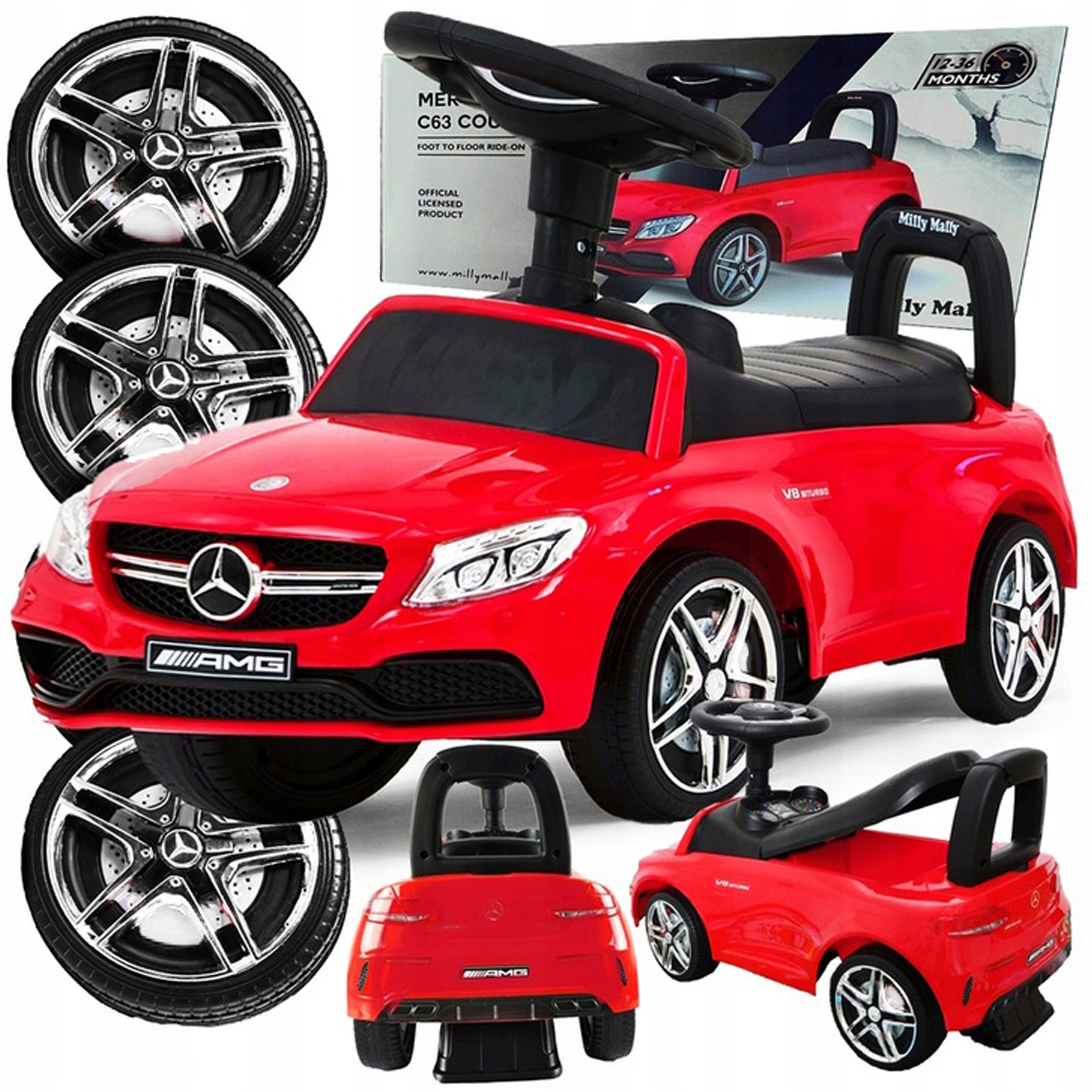 Jeździk Pchacz Chodzik 3w1 Mercedes Samochód Auto Dla Dziecka Dźwięki