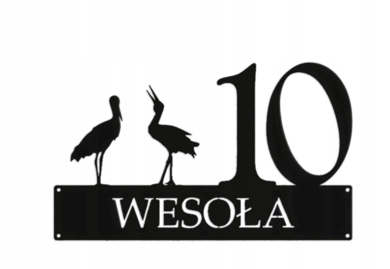 Číslo Na Dom 60 cm Tabuľa Adresa Ocel 2 mm ul. Wesoła