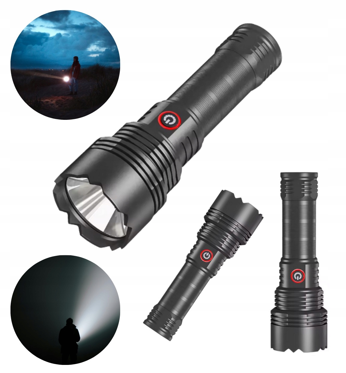 Latarka Led taktyczna mocne światło survival z akumulatorem 3400mah