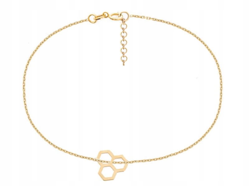 Zlatý náramek 585 celebrita medová plástev módní celebrita jako dárek