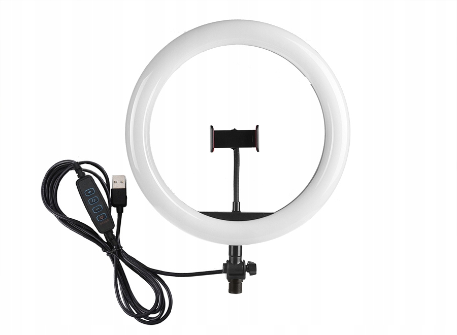 LAMPA PIERŚCIENIOWA RING LED 32cm USB ŚCIEMNIACZ