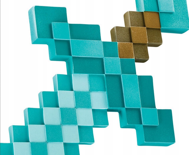 MIECZ DIAMENTOWY MINECRAFT NARZĘDZIE GRA PIKSELE Długość całkowita 51 cm