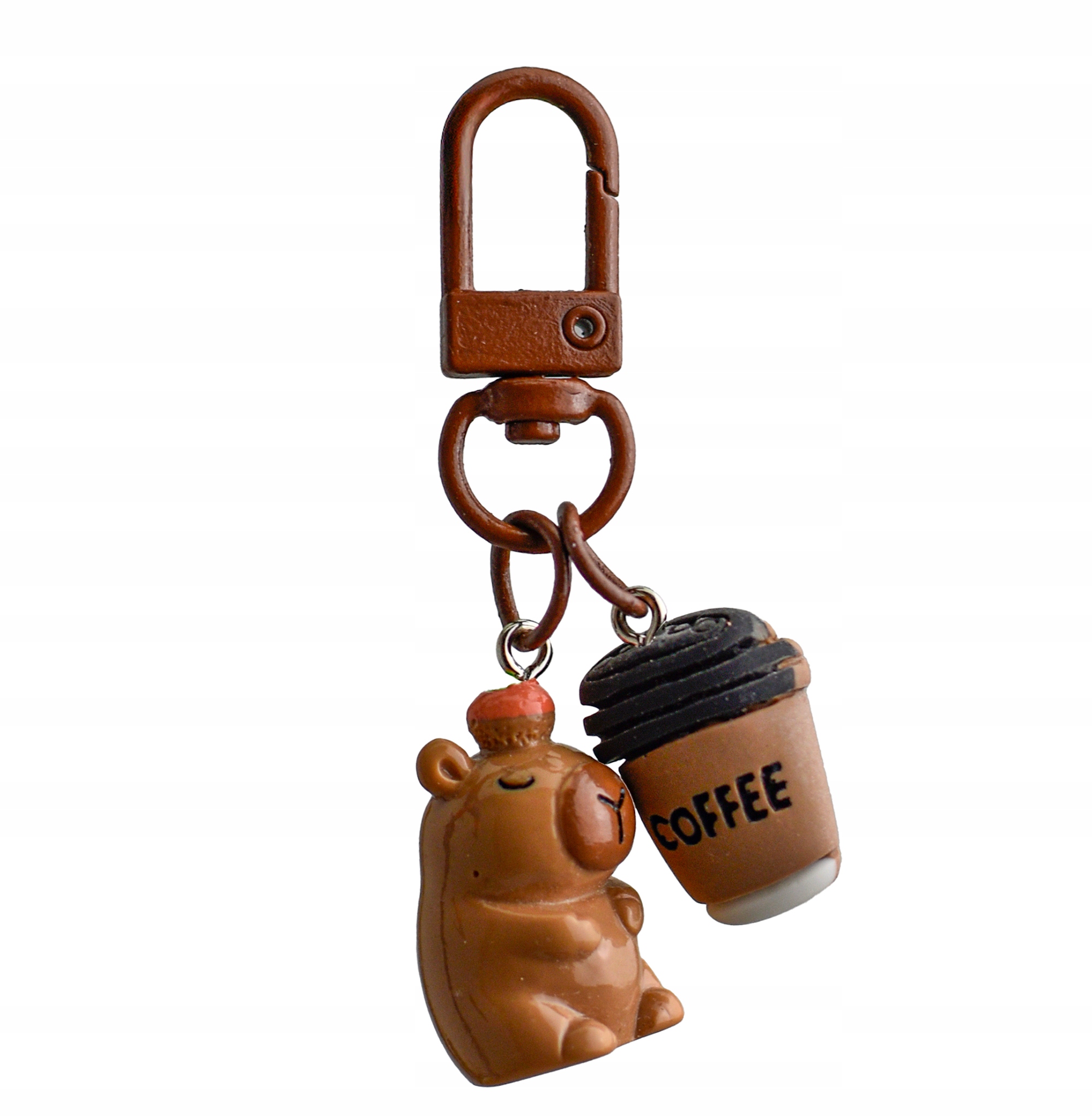 BRELOK KAPIBARA BRELOCZEK ZAWIESZKA DO KLUCZY KAWA COFFEE KARABIŃCZYK MINI Model KAPIBARA