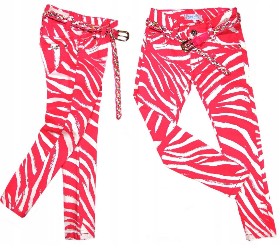 

Spodnie elastyczne jeans 222 Zebra 164 róż bawełna