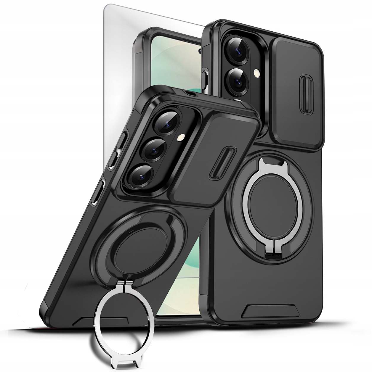 Etui do Samsung Galaxy S26, Mocne Pancerne Ring Case Obudowa Cover +Szybka