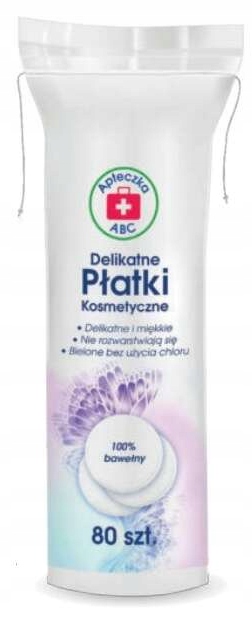 

Delikatne płatki kosmetyczne Abc 80 szt.