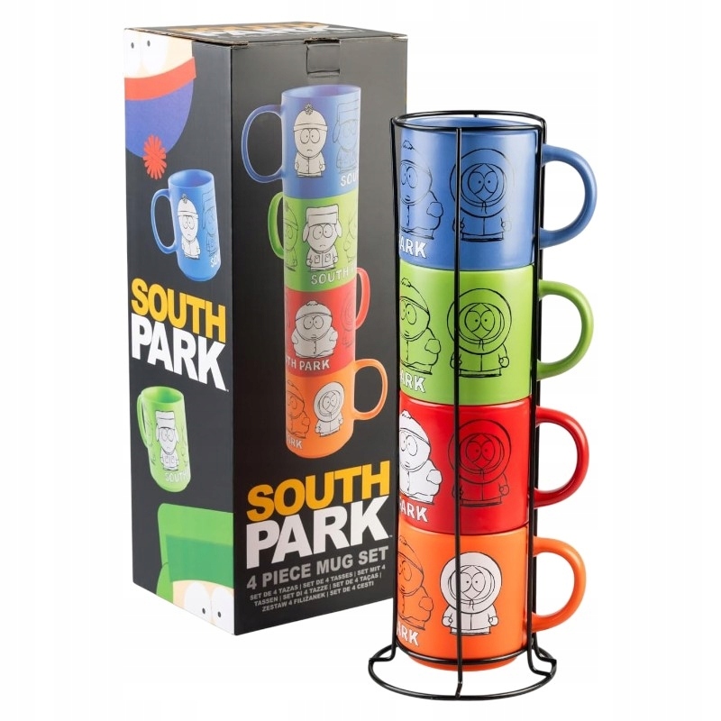 South Park Sada keramických hrnků se stojánkem 300 ml, 4 ks