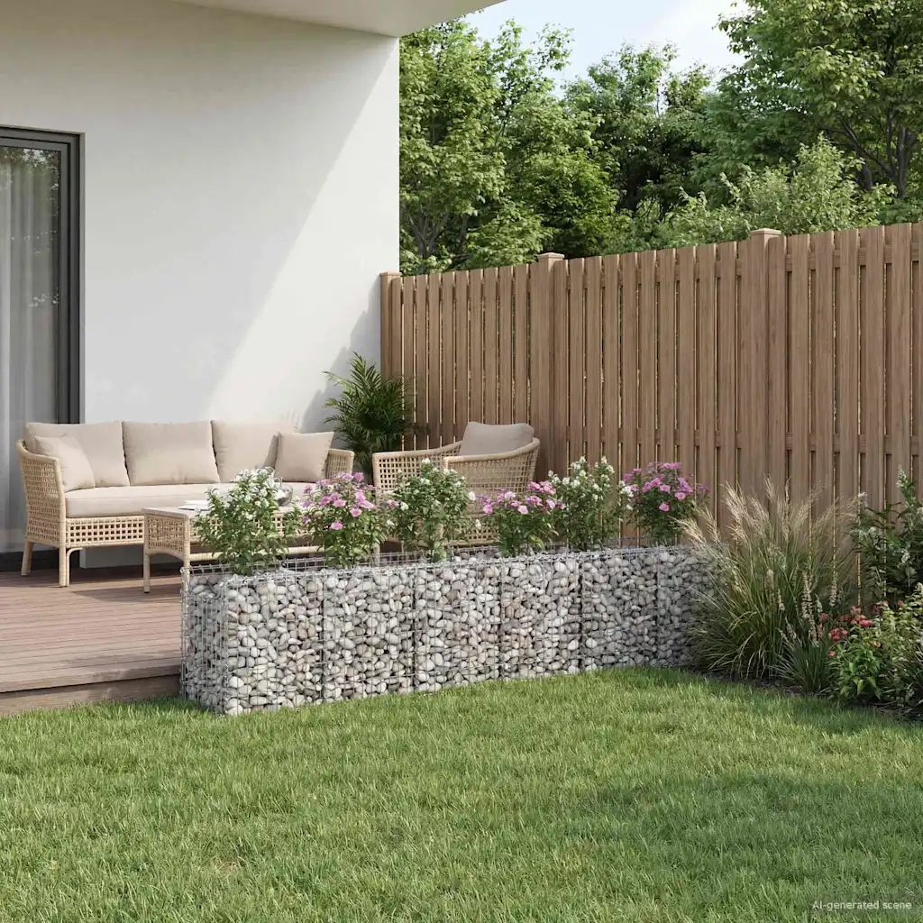 vidaXL Gabionový vyvýšený záhon 2 pcs Stříbrná 300 x 50 x 60 cm