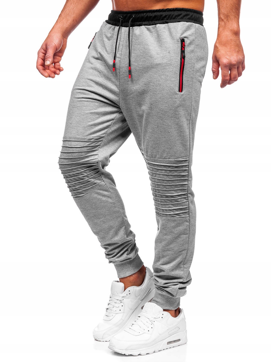 

Spodnie Dresowe Męskie Szare K10328 Denley_m