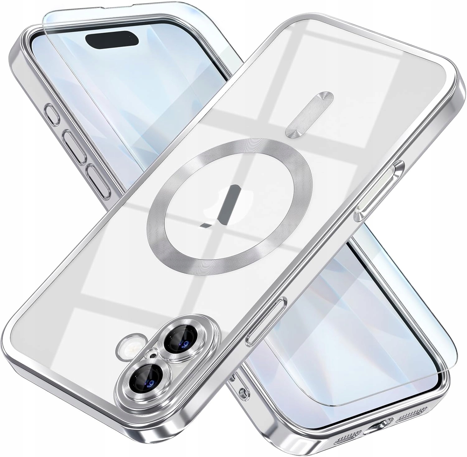 Etui do iPhone 17 Wzmacniane 360° do MagSafe Soft Case 2szt Szkło