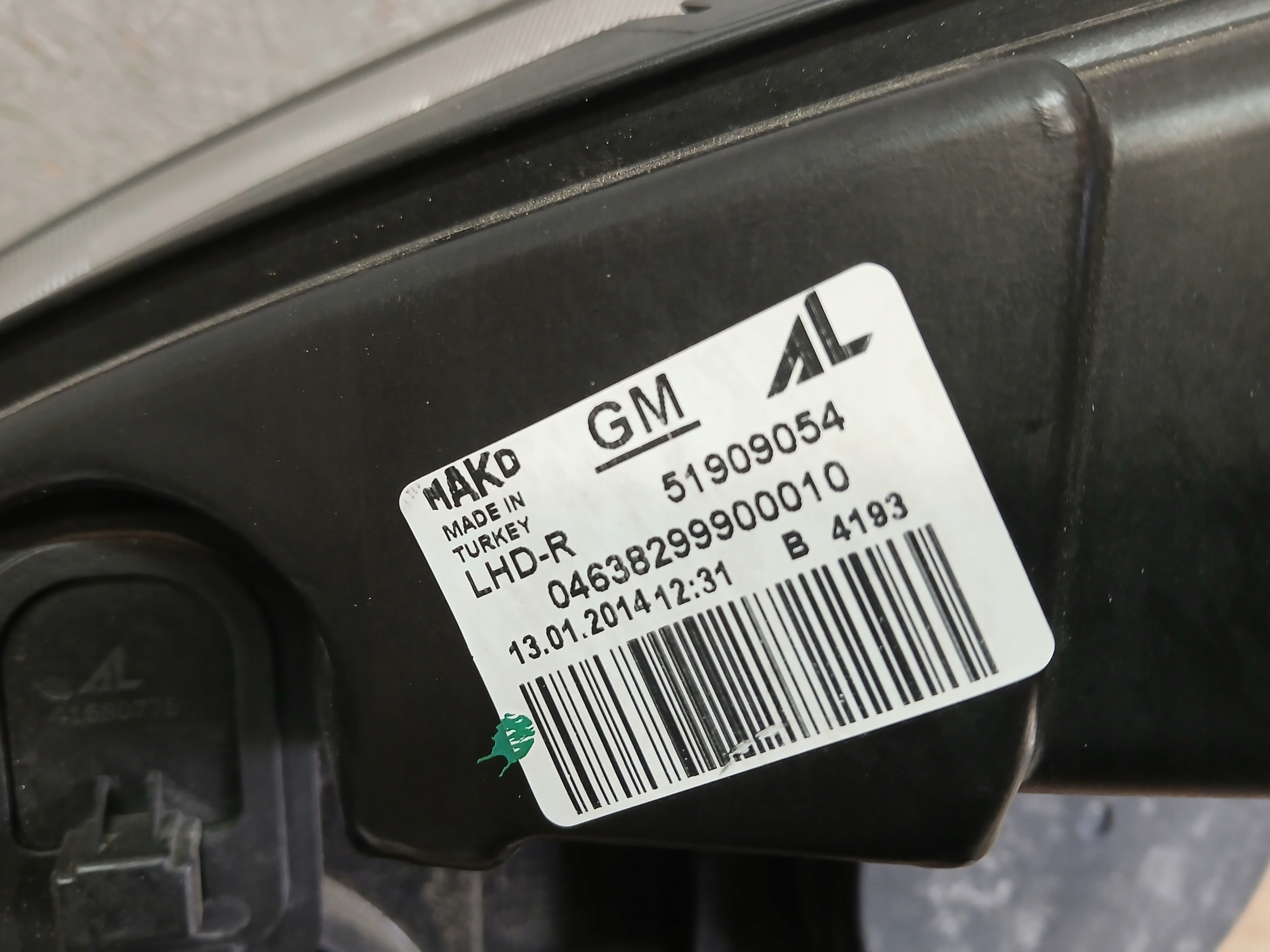 light front right FIAT DOBLO OPEL COMBO D 10- 51909054